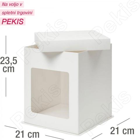 Visoka kartonska embalaža za torto 21x21x23,5 cm