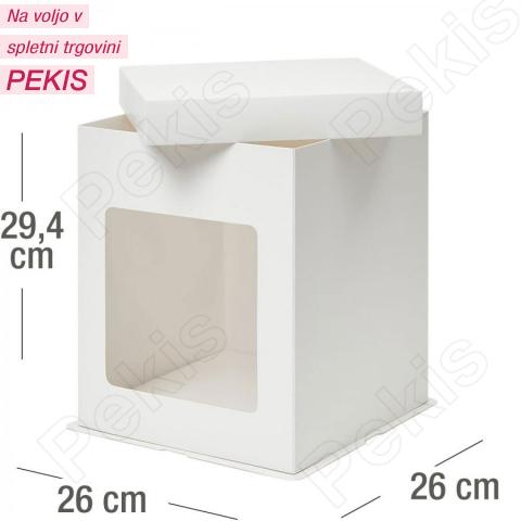 Visoka kartonska embalaža za torto 26x26x29 cm