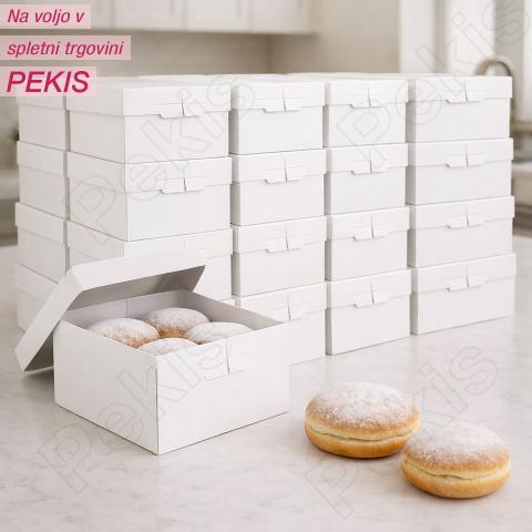 25x Škatla za krofe ali pito – kartonska embalaža 20×20×8cm ***-30%***