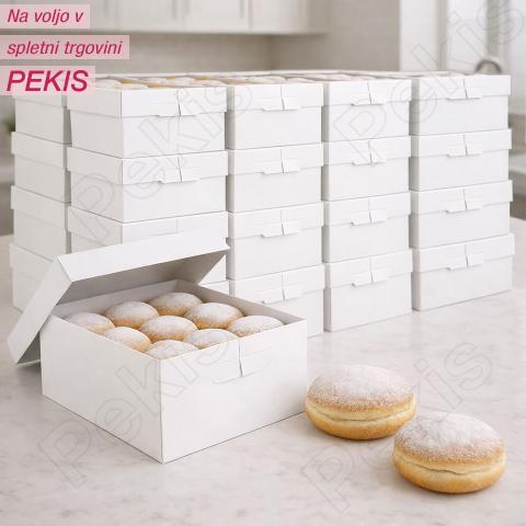 25x Škatla za krofe ali pito – kartonska embalaža 30×30×8cm ***-30%***