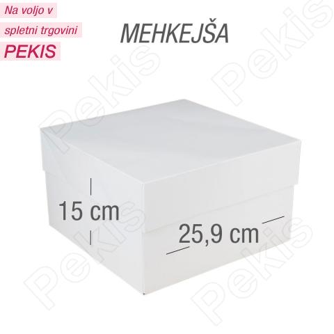 Kartonska embalaža za torto 25x25x15 cm, mehkejša