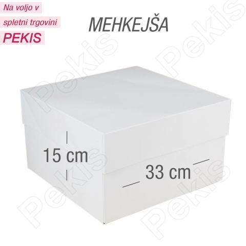 Kartonska embalaža za torto 33x33x15 cm, mehkejša