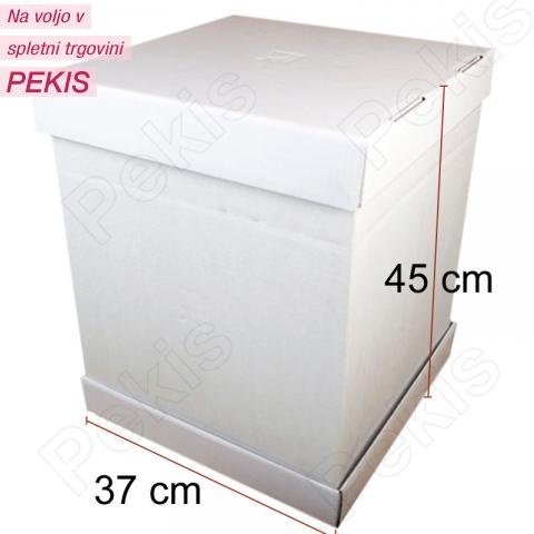 Visoka kartonska embalaža za torto 37x37x45 cm