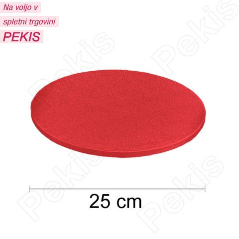 Podstavek 25cm, debelina 10mm – Rdeč