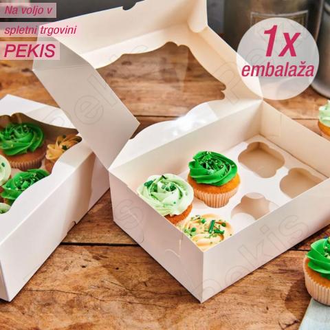  Embalaža za (6 klasičnih ali 12 mini) muffinov