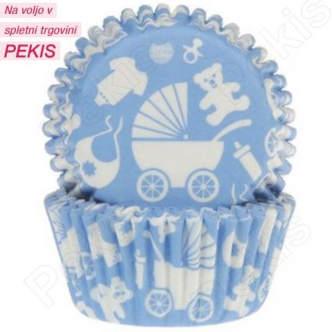 HoM papirčki za muffine BABY modri (Baby Shower)