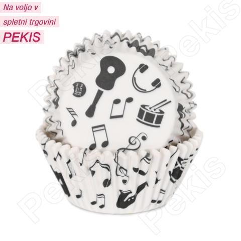 Papirčki za muffine Glasbeni motiv, 48 kom