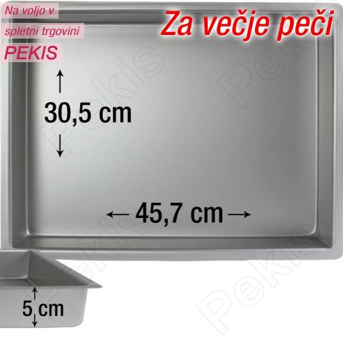 PME pravokotni pekač za biskvit 45,7 x 30,5 cm + 3 cm roba, višina 5 cm