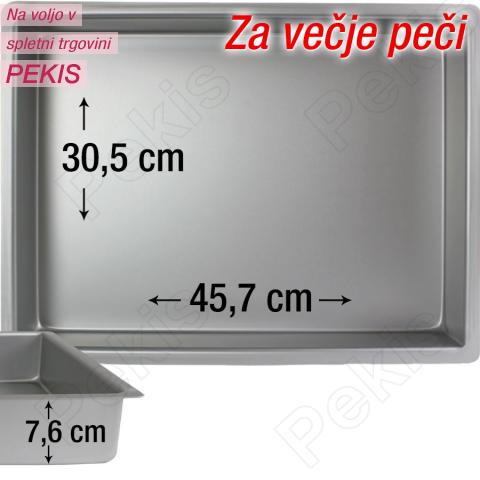 PME pravokotni pekač za biskvit 45,7 x 30,5 cm + 3 cm roba, višina 7,6 cm