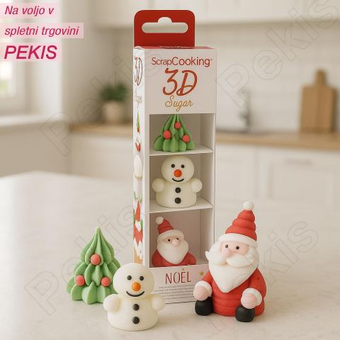 Scrapcooking sladkorni okraski - 3D božič