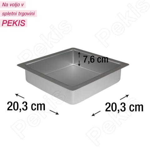 PME kvadraten pekač za biskvit 20,3 x 20,3 cm, višina 7,6 cm