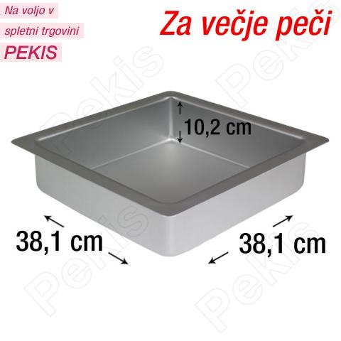 PME kvadraten pekač za biskvit 38,1 x 38,1 cm + 3cm roba, višina 10,2 cm