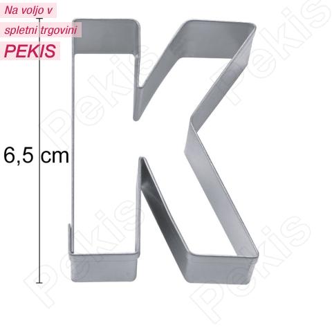 Modelček Črka 6,5cm, rostfrei, K Modelček Črka 6,5cm, rostfrei, K