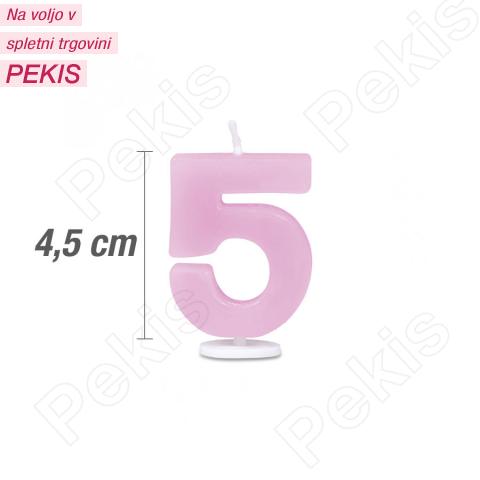 Svečka številka 5 Roza Svečka številka 5 Roza