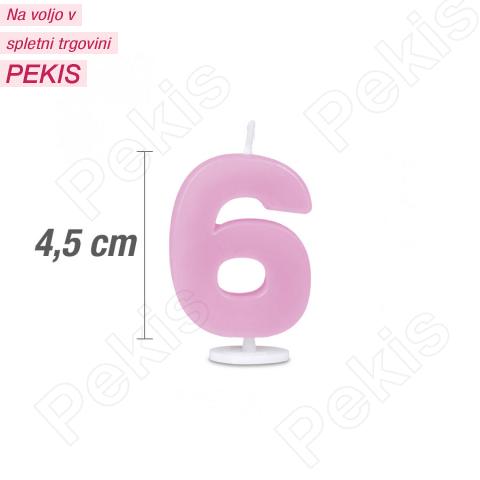 Svečka številka 6 - Roza Svečka številka 6 - Roza