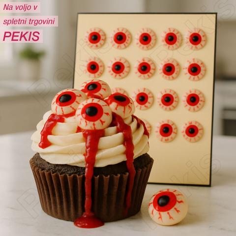 Halloween (št.6) čokoladna dekoracija krvave oči
