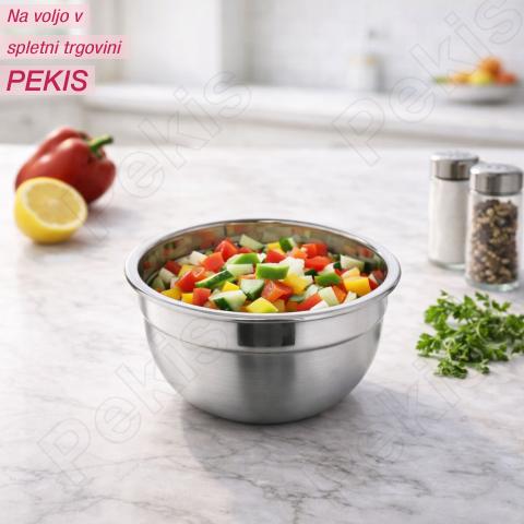 Posoda iz nerjavečega jekla 17 cm (1,3 l) za mešanje, stepanje in manjše porcije