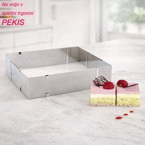 Nastavljiv obroč za peko ŠTIRIOGLAT 6 cm – popolne ravne linije