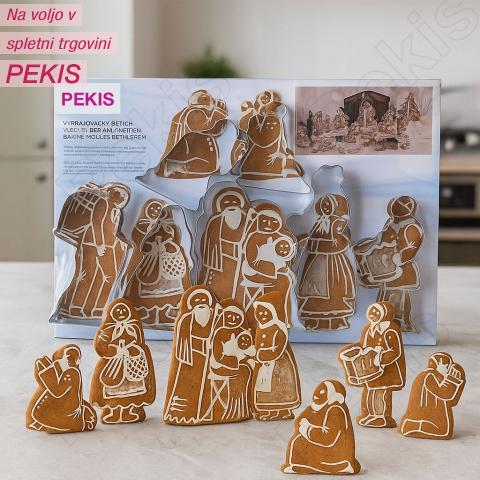 Modelčki za piškotne jaslice (7 kosov + papirnata posteljica) nerjaveče jeklo