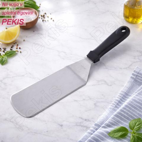 Široka kuhinjska lopatica za popoln nadzor pri obračanju hrane