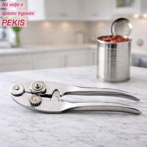 Kromiran kovinski odpirač za konzerve LUXY – tiha moč elegance