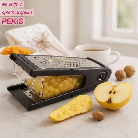 Ribežen za fino in grobo ribanje s posodo za lovljenje