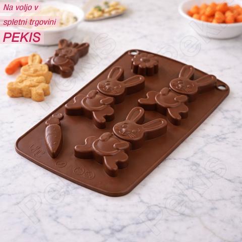 Silikonski kalup zajček (8,5 cm) popolna oblika za velikonočne dobrote