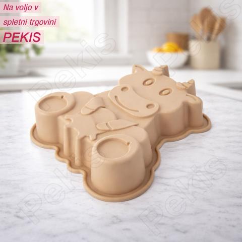 Silikonski kalup KRAVA za igrive otroške sladice