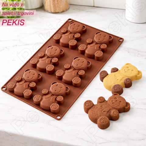 Silikonski kalup za 6 medvedkov – prikupna peka za otroke