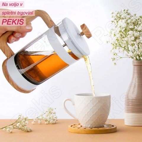 Čajnik s cedilom 1 l – eleganten čaj, kava in gosta pena v enem