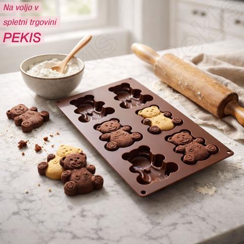 Silikonski kalup za 6 medvedkov – prikupna peka za otroke