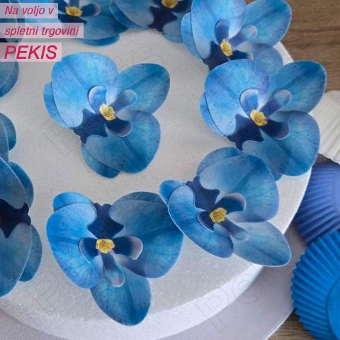 Wafer modre Orhideje (8cm) 10 kom