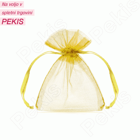 Vrečke iz organze, zlate, 20 kom, 10x7,5 cm Vrečke iz organze, zlate, 20 kom, 10x7,5 cm