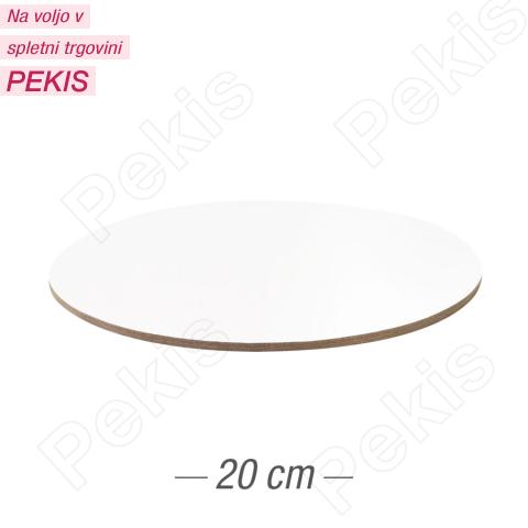 Podstavek iz močnega kartona 20cm (3mm) Bel