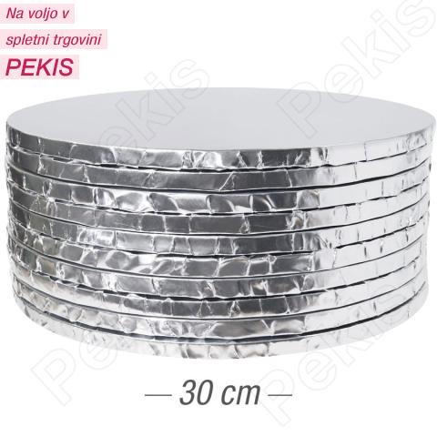 10x Podstavek iz močnega kartona 30cm (10mm) Srebrn ***-40%***