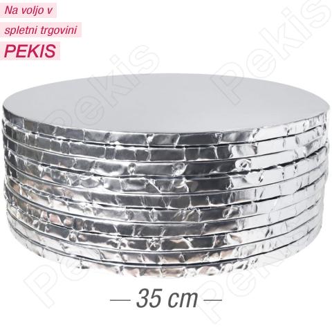 10x Podstavek iz močnega kartona 35cm (10mm) Srebrn ***-40%***