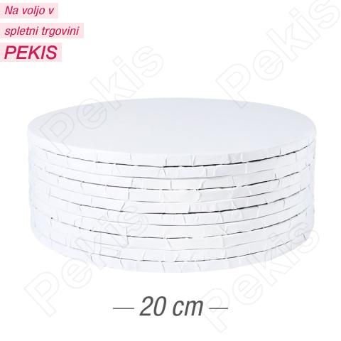 10x Podstavek iz močnega kartona 20cm (10mm) Bel ***-40%***