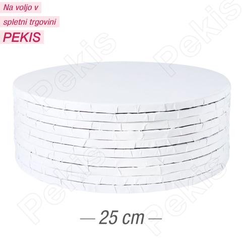 10x Podstavek iz močnega kartona 25cm (10mm) Bel ***-40%***