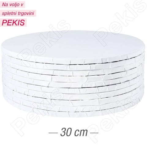 10x Podstavek iz močnega kartona 30cm (10mm) Bel ***-40%***