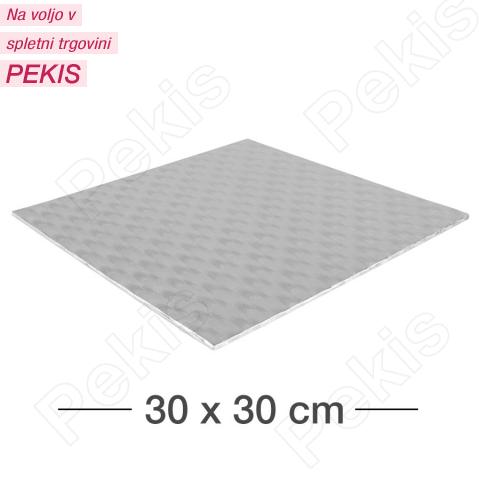 Podstavek 30x30cm, debelina 4mm, Srebrn