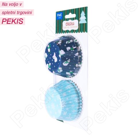 Folija papirčki za muffine Snežna zabava, 60 kom