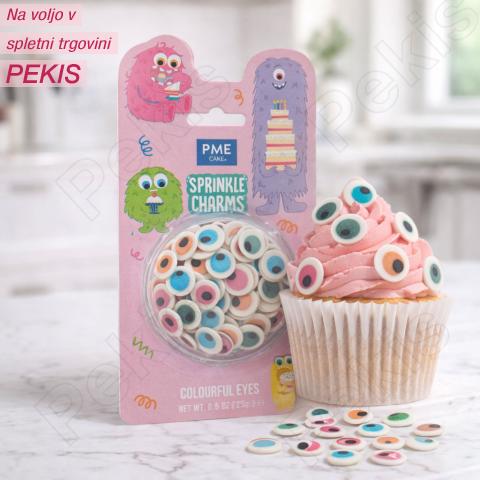 Posip barvne oči (PME 25g) za zabavne otroške sladice