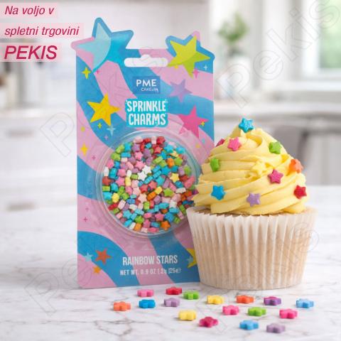 Posip mavrične zvezdice (PME 25g) za sanjske otroške torte