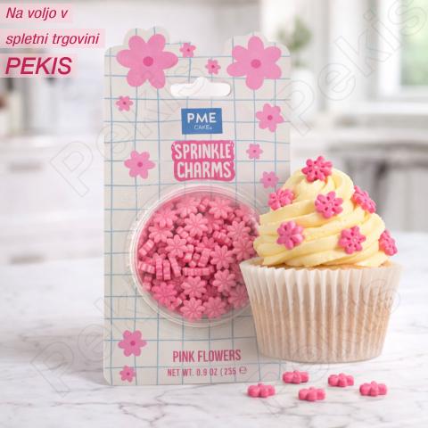 Posip roza rožice (PME 25g) za romantične torte