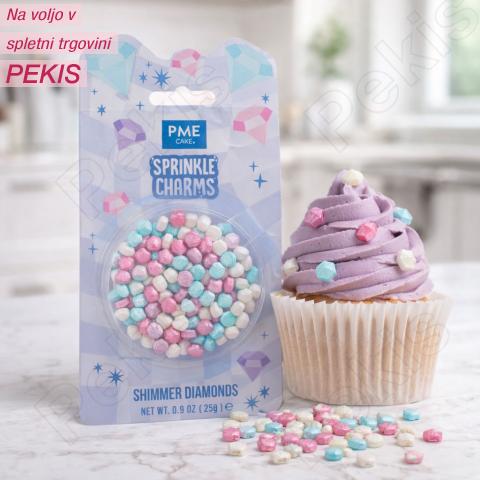 Bleščeči posip diamanti (PME 25g) za sladke dekoracije