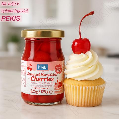 Češnje s peclji maraschino 225g