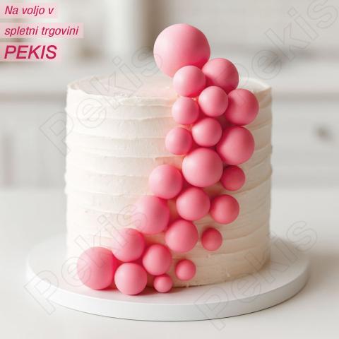 Topper kroglice za torto – roza pink (20 kosov)