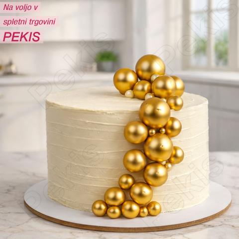 Topper kroglice za torto – zlate (20 kosov)
