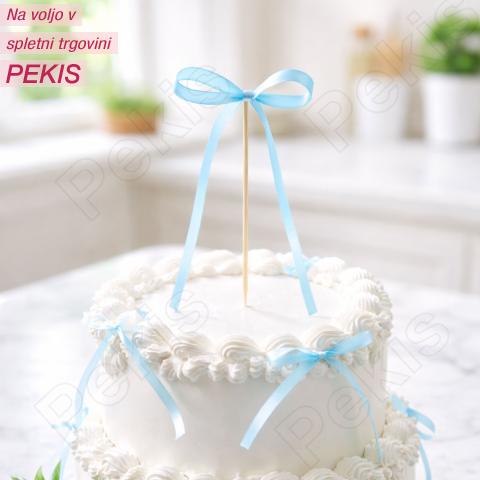 Modra pentlja za okrasitev torte (10 kom) svežina, ki pomiri pogled