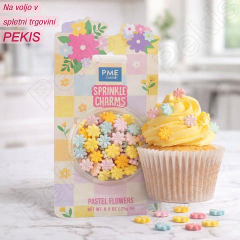 Posip pastelne rožice (PME 25g) za nežne pomladne sladice
